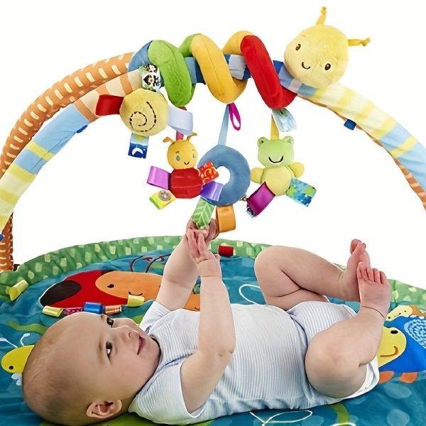 Plush Hanging Crib Toy - Cute Animal Shape with Rainbow Colors - Perfect for Strollers and Car Seats - Ideal Baby Gift for New Moms