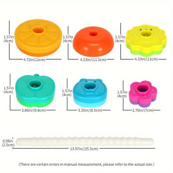 New Rotating Rainbow Rotating Music Stacking Music Baby Infant Color Shape Cognition Early Education Puzzle Development Intelligence Sleeve Circle Children's Toys For Boys And Girls