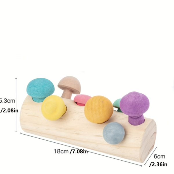 Wooden Macaroon Mushroom Toy for Early Education and Concentration Training - Fun and Engaging Baby Toy!