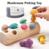Wooden Macaroon Mushroom Toy for Early Education and Concentration Training - Fun and Engaging Baby Toy!