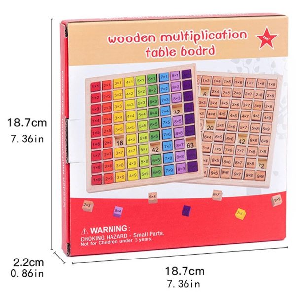 Montessori Multiplication Table Math Toys for Kids - Educational Wooden Arithmetic Teaching Aids - Perfect Christmas or Halloween Gift