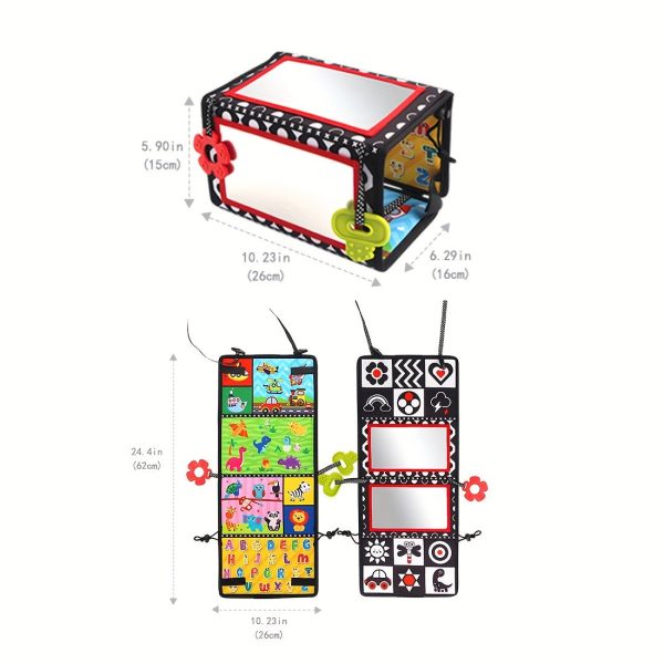 Tummy Time Mirror Toy, Foldable Floor Mirror Toy, Montessori Early Educational Toy