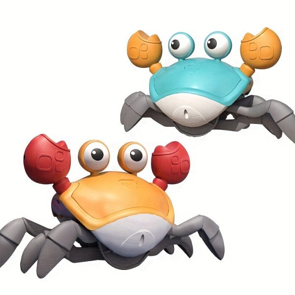Crawling Crab Baby Toy Gift Tummy Time Toys Walking Dancing Cute Essentials Electric Induction Sensory Stuff Moving Babies Crabs With Light Up Music For Toddler Boys Girls Items Interaction Gadgets