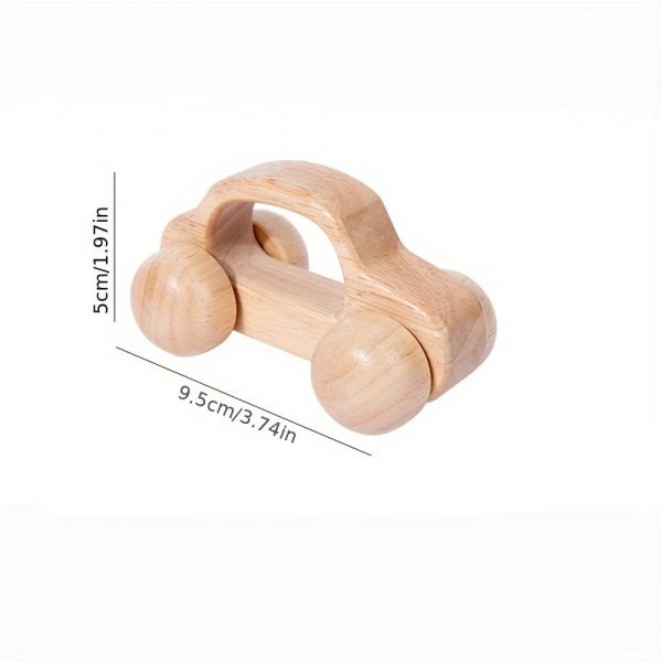 Beechwood Simple Baby Hand Rattles Car Early Learning Wooden Baby Grasping Soothing Nibbling Toys Large Particles