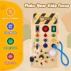 Montessori Toddler Busy Board, Baby Wooden Busy Board With 8 LED Light Switches, Light Switch Toy, Travel Toy For Baby And Toddler