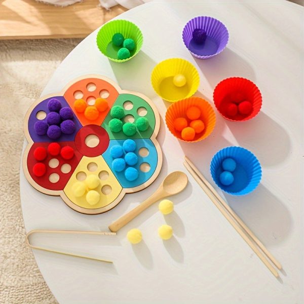 Flower Rainbow Board Toy, Montessory Toy, Exercise Baby Hand Movement Good Helper
