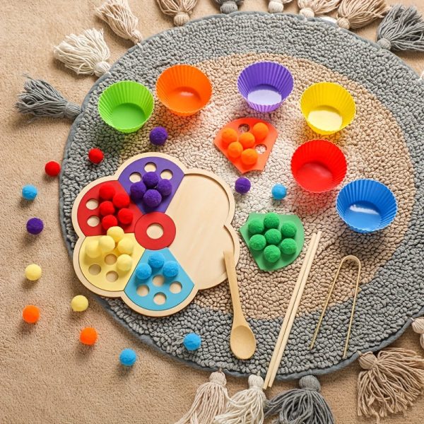 Flower Rainbow Board Toy, Montessory Toy, Exercise Baby Hand Movement Good Helper