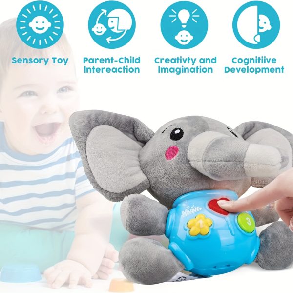 Baby Toys, Baby Musical Toys Elephant, Infant Toys, Elephant Baby Stuff, Baby Toys, Newborn Toys, (button Color Is Random)