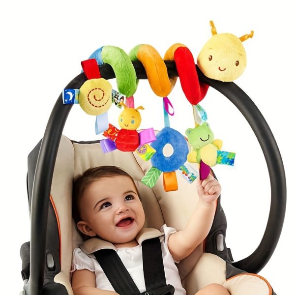 Plush Hanging Crib Toy - Cute Animal Shape with Rainbow Colors - Perfect for Strollers and Car Seats - Ideal Baby Gift for New Moms