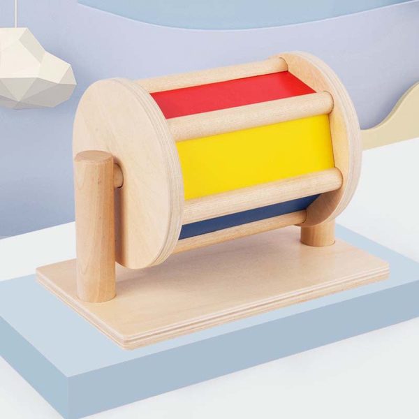 Textile Drum Montessori Rotating Drum Baby Toy Infant Toddler Montessori Baby Toy Set