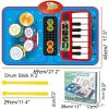 Musical Blanket Toddler Piano & Drum Mat with 2 Sticks - 2-in-1 Learning Floor Blanket for 1-3 Year Old Boys & Girls - Perfect Birthday Gift for Little Musicians