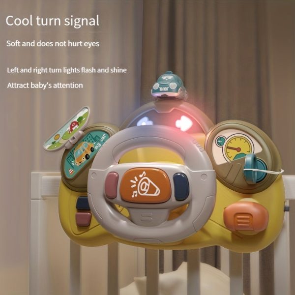 Interactive Steering Wheel Toy for Kids - Realistic Co-pilot Experience with Sound Effects, Soft Lighting, and Magic Tape Strap - Multi-functional and Fun Learning Tool in Gift Box Packaging