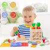 Montessori Carrot Shape Matching Toy - 8-in-1 Wooden Puzzle for Kids' Early Education and Sensory Development