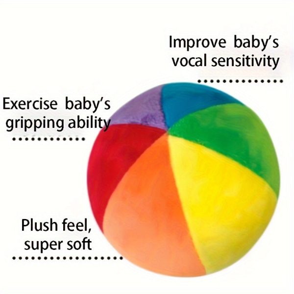 Montessori Rainbow Ball Baby Rattle Toy - Colorful Plush Sensory Ball for Early Childhood Development and Learning, Perfect for Boys and Girls
