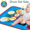 Musical Blanket Toddler Piano & Drum Mat with 2 Sticks - 2-in-1 Learning Floor Blanket for 1-3 Year Old Boys & Girls - Perfect Birthday Gift for Little Musicians