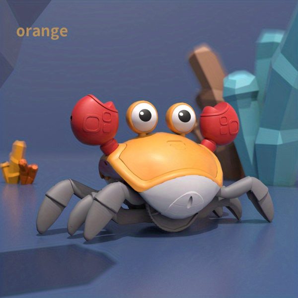 Crawling Crab Baby Toy Gift Tummy Time Toys Walking Dancing Cute Essentials Electric Induction Sensory Stuff Moving Babies Crabs With Light Up Music For Toddler Boys Girls Items Interaction Gadgets
