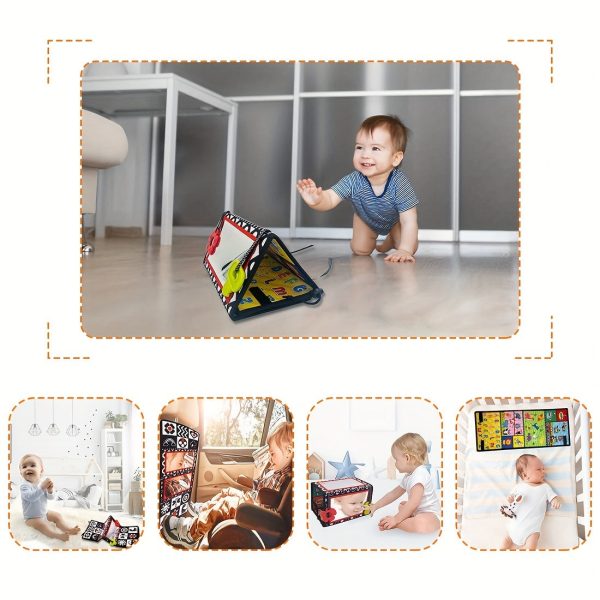 Tummy Time Mirror Toy, Foldable Floor Mirror Toy, Montessori Early Educational Toy