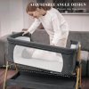 Baby Bassinet, Bedside Sleeper, Easy Folding Bedside Crib with 100% Breathable & Washable Mattress Baby Bed