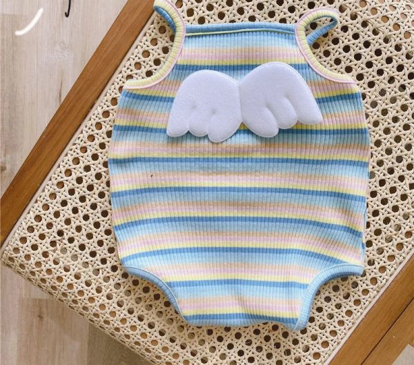 Newborn Striped Romper Baby Girls Candy Color Bodysuit Infant Sling Vest Wearing Summer Clothes New Child Fashion Tops Clothes
