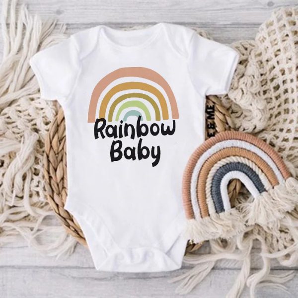 Rainbow Baby Print Newborn Clothes Baby Summer Rompers Infant Body Short Sleeve Baby Toddler Jumpsuit Baby Boy Girl Shower Gifts