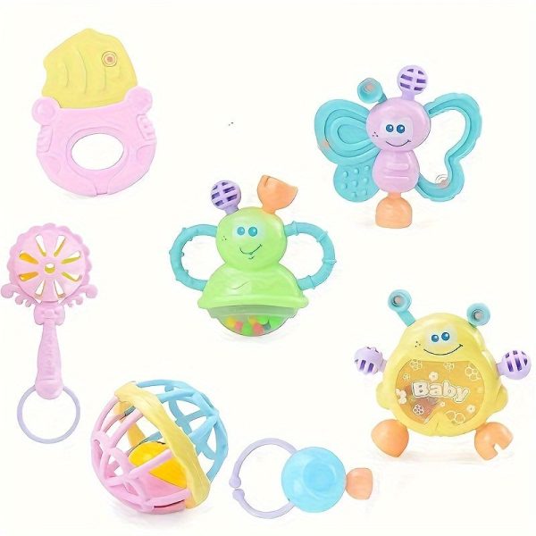 Newborn Baby Rattle Toy, A Set Of Multiple Pieces Of Teething Gum That Can Be Boiled In Water, Baby Keepsake Birthday Gift, New Year Gift [random Color Accessories]