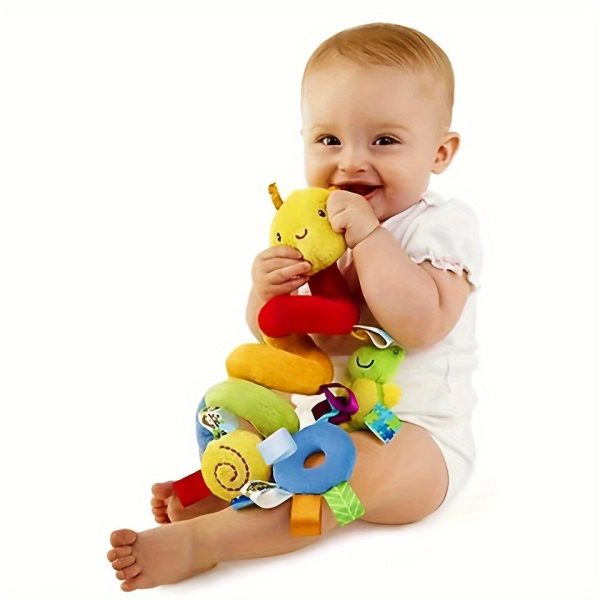 Plush Spiral Car Seat Toy for Babies - Hanging Rattle and Sensory Toy for Strollers, Cribs, and Bassinets - Perfect Gift for Boys and Girls
