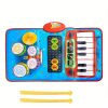 Musical Blanket Toddler Piano & Drum Mat with 2 Sticks - 2-in-1 Learning Floor Blanket for 1-3 Year Old Boys & Girls - Perfect Birthday Gift for Little Musicians