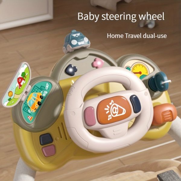 Interactive Steering Wheel Toy for Kids - Realistic Co-pilot Experience with Sound Effects, Soft Lighting, and Magic Tape Strap - Multi-functional and Fun Learning Tool in Gift Box Packaging