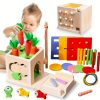 Montessori Carrot Shape Matching Toy - 8-in-1 Wooden Puzzle for Kids' Early Education and Sensory Development