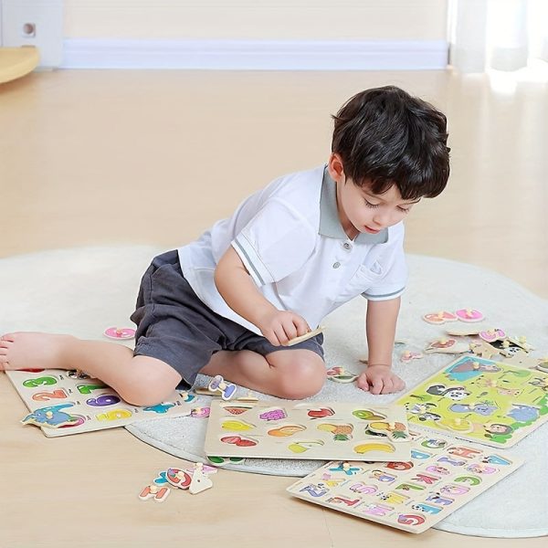 Educational Hand Scratching Board Puzzle Building Blocks for Kids - Cognitive Shape Development Toy for Boys and Girls - Perfect Christmas, Halloween, and Thanksgiving Gift