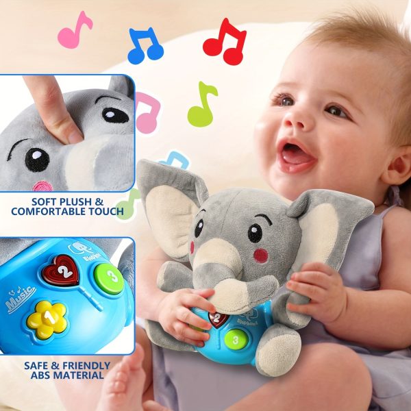 Baby Toys, Baby Musical Toys Elephant, Infant Toys, Elephant Baby Stuff, Baby Toys, Newborn Toys, (button Color Is Random)