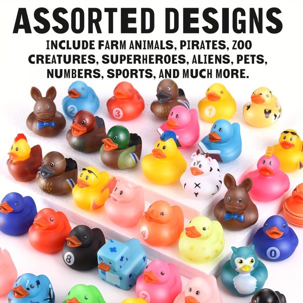 e032e5e01880ee263f903b9d3e52b18e.jpg 25/50pcs, Fun and Educational Rubber Duck Toy Assortment for Kids - Perfect for Bath Time, Birthday Parties, Classroom Incentives, and Summer Activities - 2 Inches - Great Gift Idea for Children and Holidays
