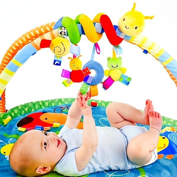 Plush Hanging Crib Toy - Cute Animal Shape with Rainbow Colors - Perfect for Strollers and Car Seats - Ideal Baby Gift for New Moms