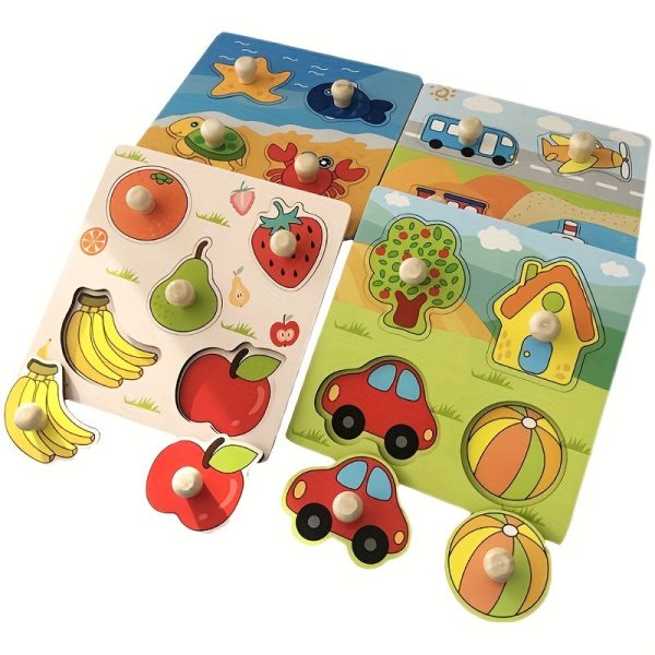 Montessori Fruit Puzzle Board for Kids - 3D Wooden Toy for Early Education and Cognitive Development