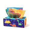 Montessori Baby Sensory Toy Set - Crinkle Paper Scarves and Tissue Box Toy for Early Learning and Development - Perfect Christmas or Easter Gift Idea