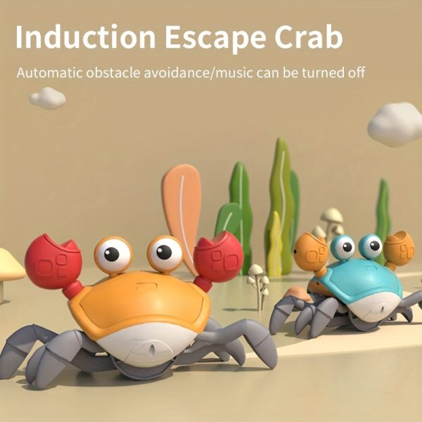 Crawling Crab Baby Toy Gift Tummy Time Toys Walking Dancing Cute Essentials Electric Induction Sensory Stuff Moving Babies Crabs With Light Up Music For Toddler Boys Girls Items Interaction Gadgets